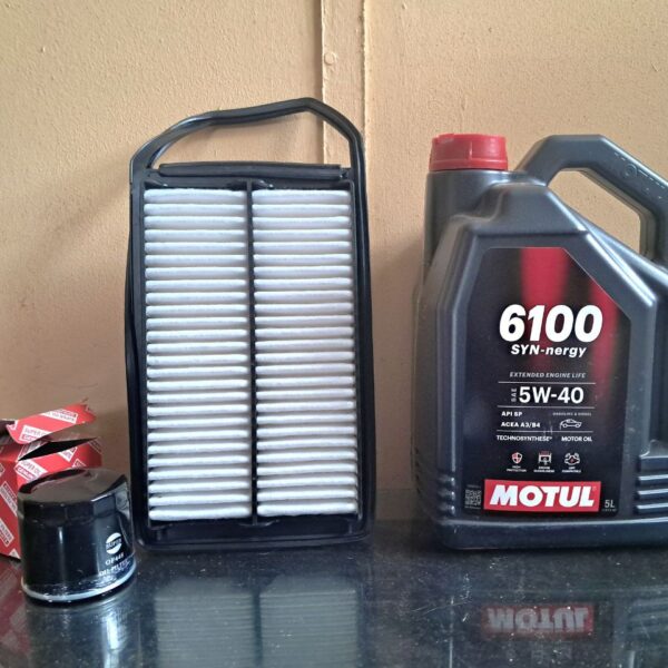 Toyota Starlet 1.4 GL/GLX & Suzuki Baleno 1.4 GL/GLX Service Kit (2016–Up) – Motul 6100 5W-40 Oil, Air & Oil Filters