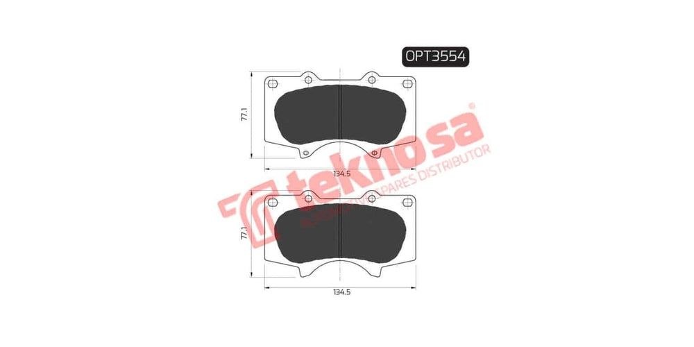 HI-LUX 2.7 ( 2016-2019) OPT3554 Brake Pads - Image 2