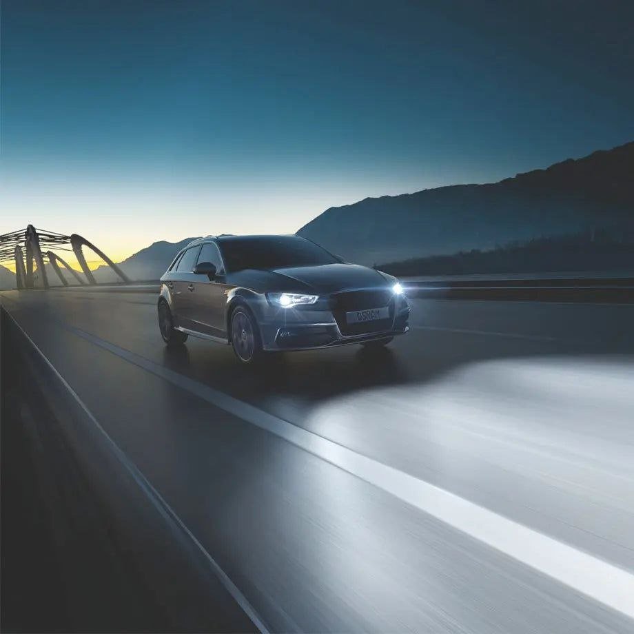 Car headlights at night, OSRAM Cool Blue Intense light